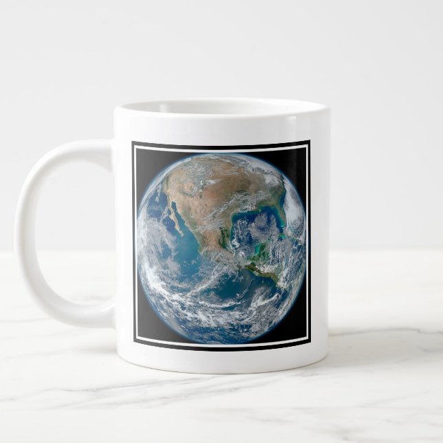 Full Earth Showing North America And Mexico. Large Coffee Mug (Left)