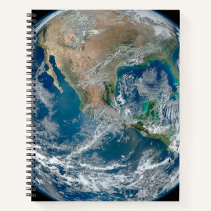 Full Earth Showing North America And Mexico. Notebook