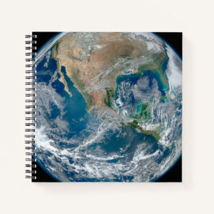 Full Earth Showing North America And Mexico. Notebook