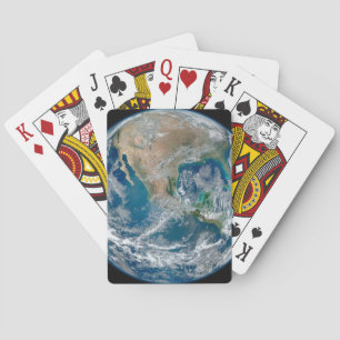 Full Earth Showing North America And Mexico. Playing Cards