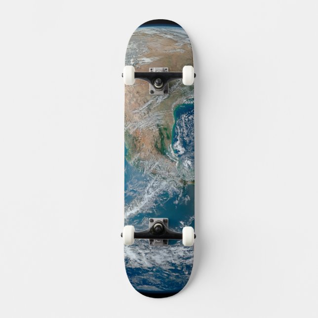 Full Earth Showing North America And Mexico. Skateboard (Front)