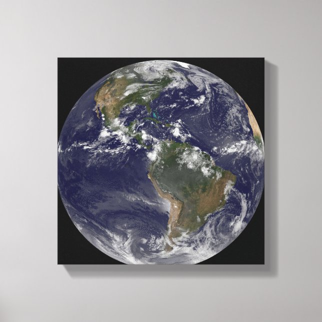 Full Earth showing North America and South Amer 2 Canvas Print (Front)