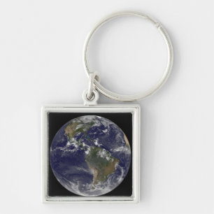 Full Earth showing North America and South Amer 2 Key Ring