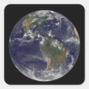 Full Earth showing North America and South Amer 2 Square Sticker