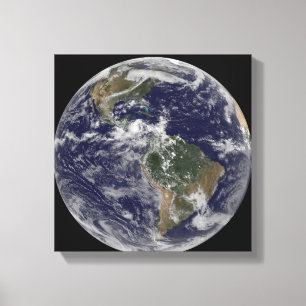 Full Earth showing North America and South Amer 3 Canvas Print