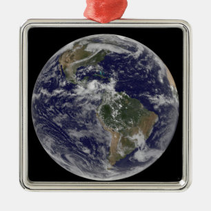 Full Earth showing North America and South Amer 3 Metal Tree Decoration