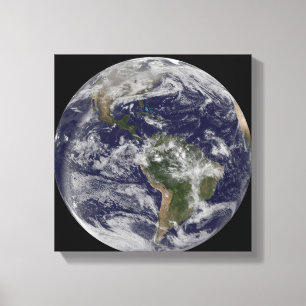 Full Earth showing North America and South Amer 4 Canvas Print