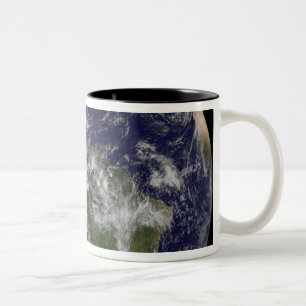 Full Earth showing North America and South Amer 4 Two-Tone Coffee Mug