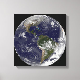 Full Earth showing North America and South Amer 5 Canvas Print