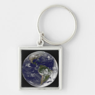 Full Earth showing North America and South Amer 5 Key Ring