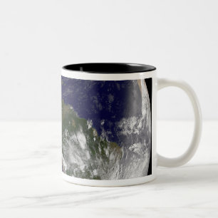 Full Earth showing North America and South Amer 5 Two-Tone Coffee Mug