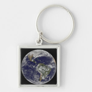 Full Earth showing North America and South Amer 6 Key Ring