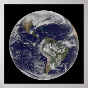 Full Earth showing North America and South Amer 6 Poster