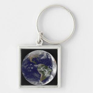 Full Earth showing North America and South Amer 7 Key Ring