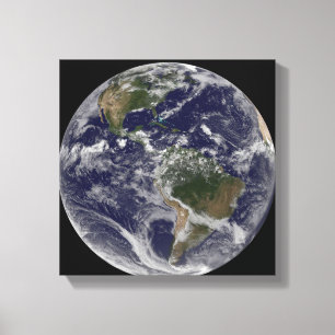 Full Earth showing North America and South Amer Canvas Print