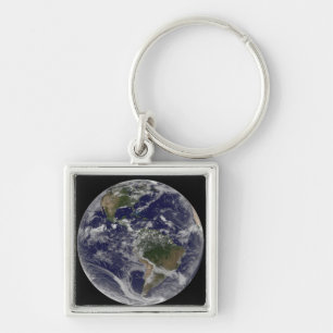 Full Earth showing North America and South Amer Key Ring