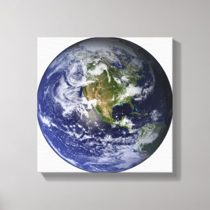 Full Earth showing North America Canvas Print