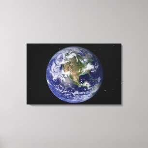 Full Earth showing North America Canvas Print