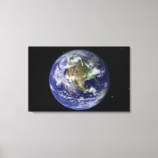 Full Earth showing North America Canvas Print (Front)
