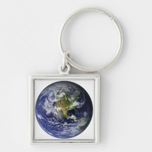 Full Earth showing North America Key Ring