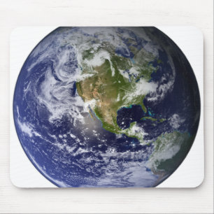 Full Earth showing North America Mouse Mat