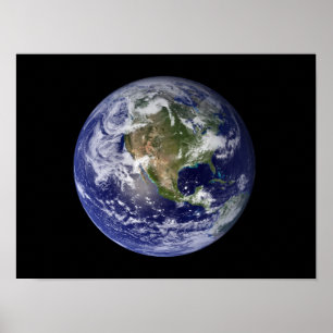 Full Earth showing North America Poster