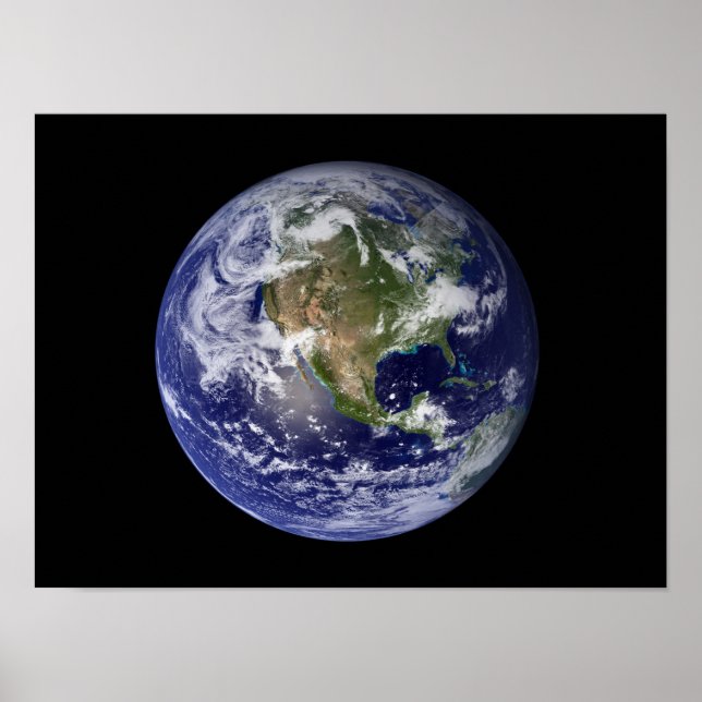 Full Earth showing North America Poster (Front)
