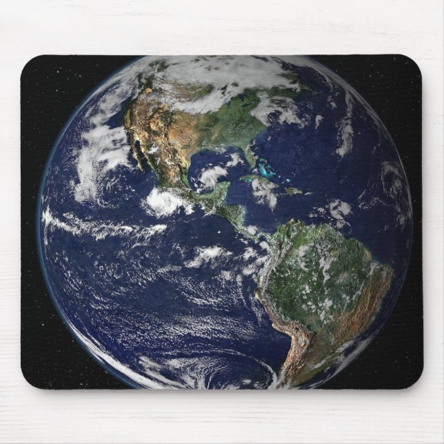 Full Earth showing North and South America Mouse Mat (Front)