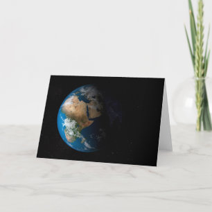 Full Earth Showing Simulated Clouds Over Africa. Card