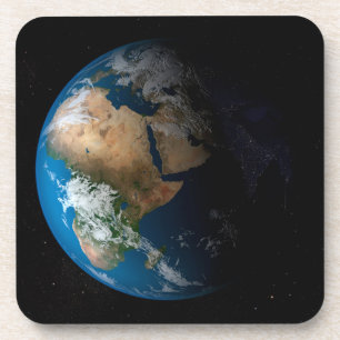 Full Earth Showing Simulated Clouds Over Africa. Coaster