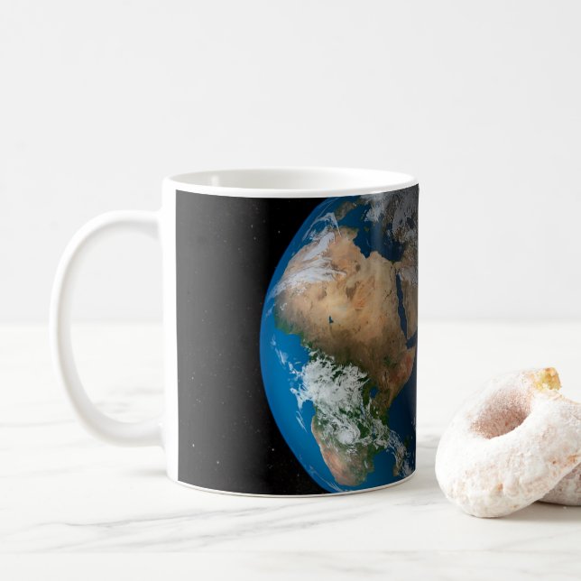 Full Earth Showing Simulated Clouds Over Africa. Coffee Mug (With Donut)