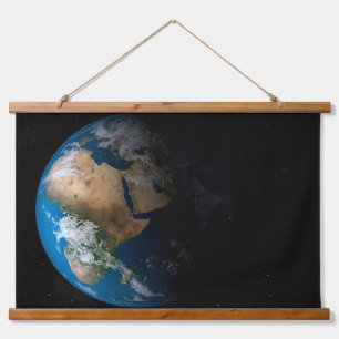 Full Earth Showing Simulated Clouds Over Africa. Hanging Tapestry