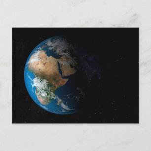 Full Earth Showing Simulated Clouds Over Africa. Postcard