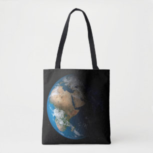 Full Earth Showing Simulated Clouds Over Africa. Tote Bag