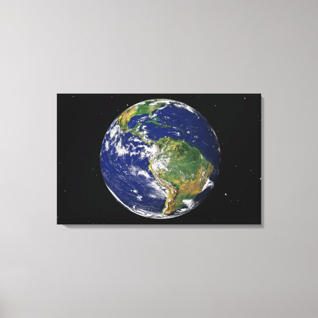 Full Earth showing South America Canvas Print (Front)