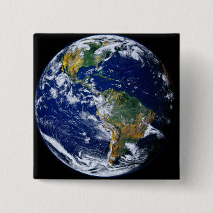 Full Earth Showing The Americas 15 Cm Square Badge
