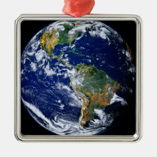 Full Earth Showing The Americas Metal Tree Decoration