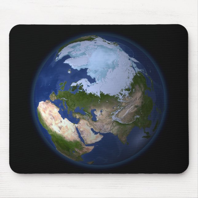 Full Earth showing the Arctic region Mouse Mat (Front)