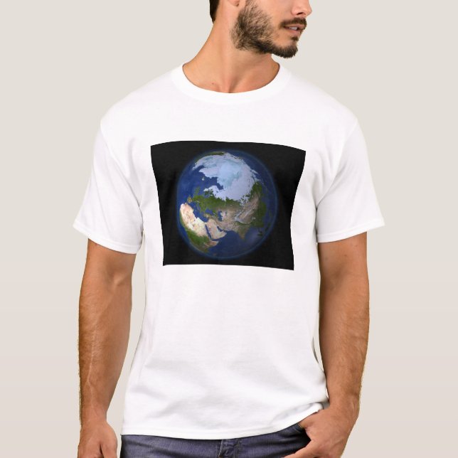 Full Earth showing the Arctic region T-Shirt (Front)