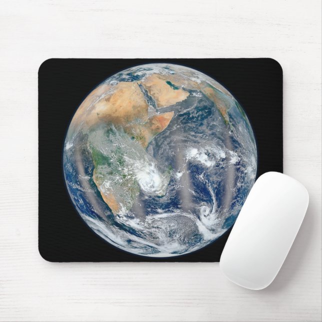 Full Earth Showing The Eastern Hemisphere. Mouse Mat (With Mouse)