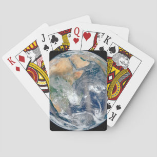 Full Earth Showing The Eastern Hemisphere. Playing Cards