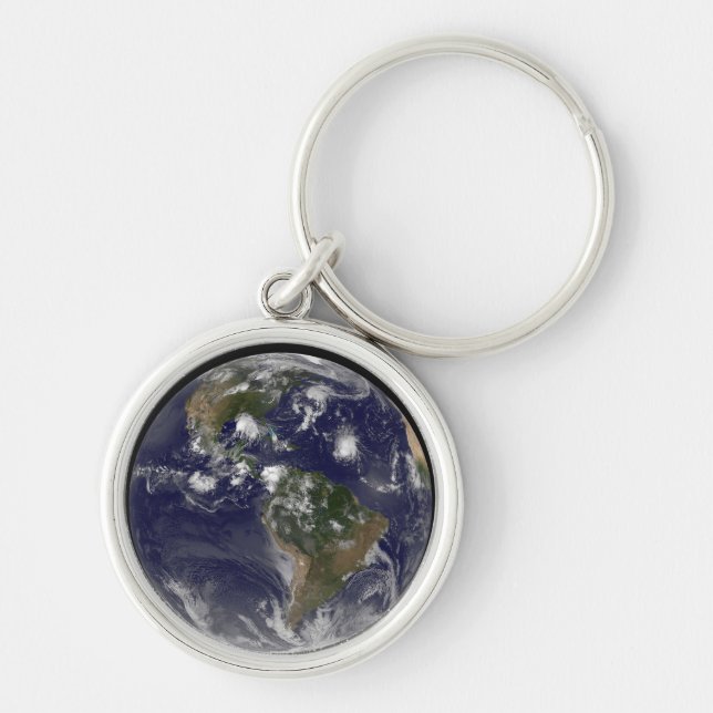 Full Earth Showing Tropical Storms In The Atlantic Key Ring (Front)