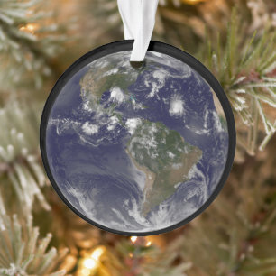Full Earth Showing Tropical Storms In The Atlantic Ornament