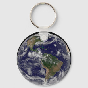 Full Earth Showing Various Tropical Storm Systems. Key Ring