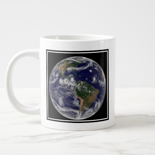 Full Earth Showing Various Tropical Storm Systems. Large Coffee Mug (Left)