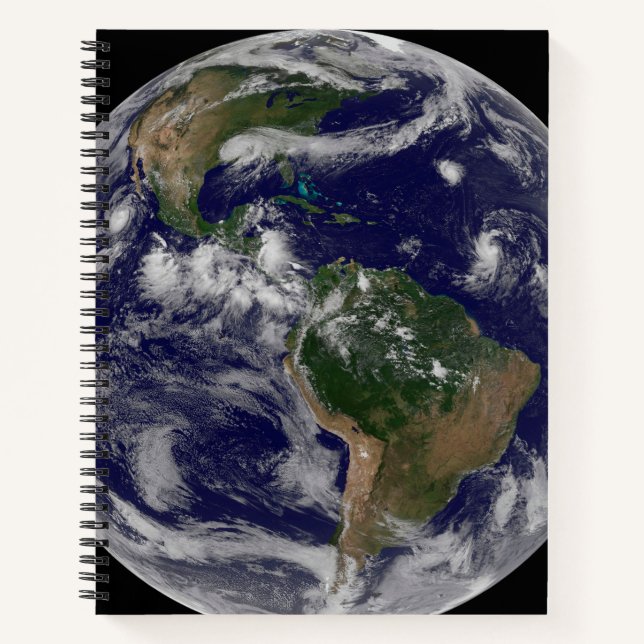 Full Earth Showing Various Tropical Storm Systems. Notebook (Front)