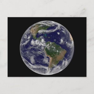 Full Earth Showing Various Tropical Storm Systems. Postcard
