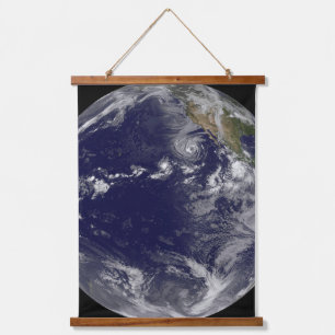 Full Earth Showing Various Tropical Storms. Hanging Tapestry