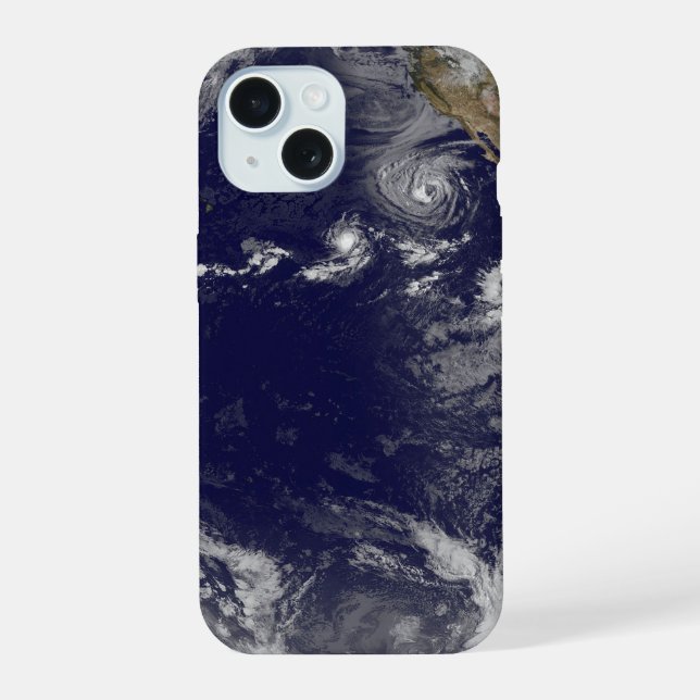 Full Earth Showing Various Tropical Storms. iPhone 15 Case (Back)