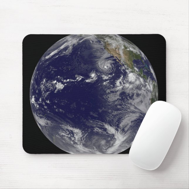 Full Earth Showing Various Tropical Storms. Mouse Mat (With Mouse)